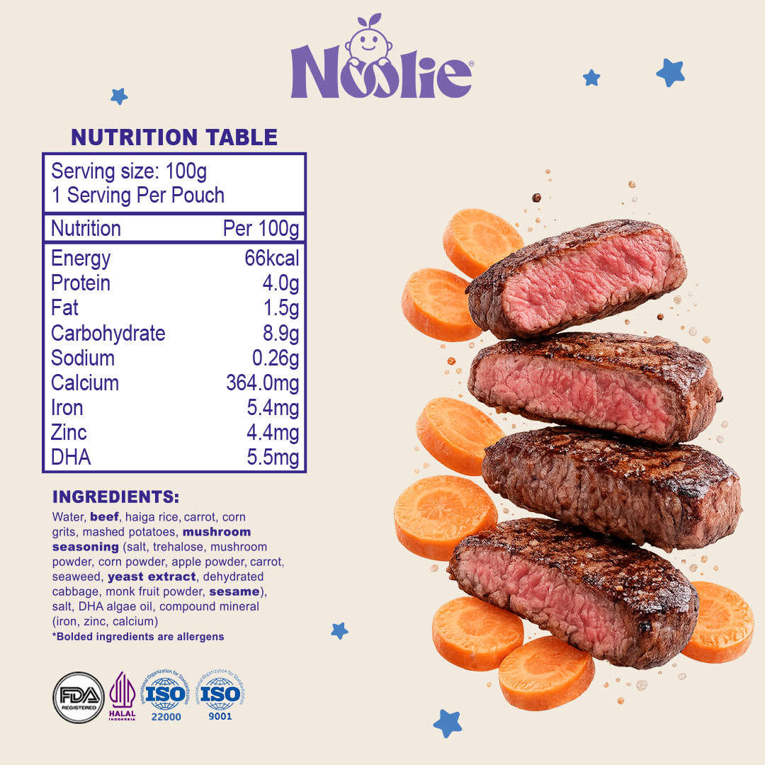 Noolie® DHA Porridge Meal - Beef & Carrot