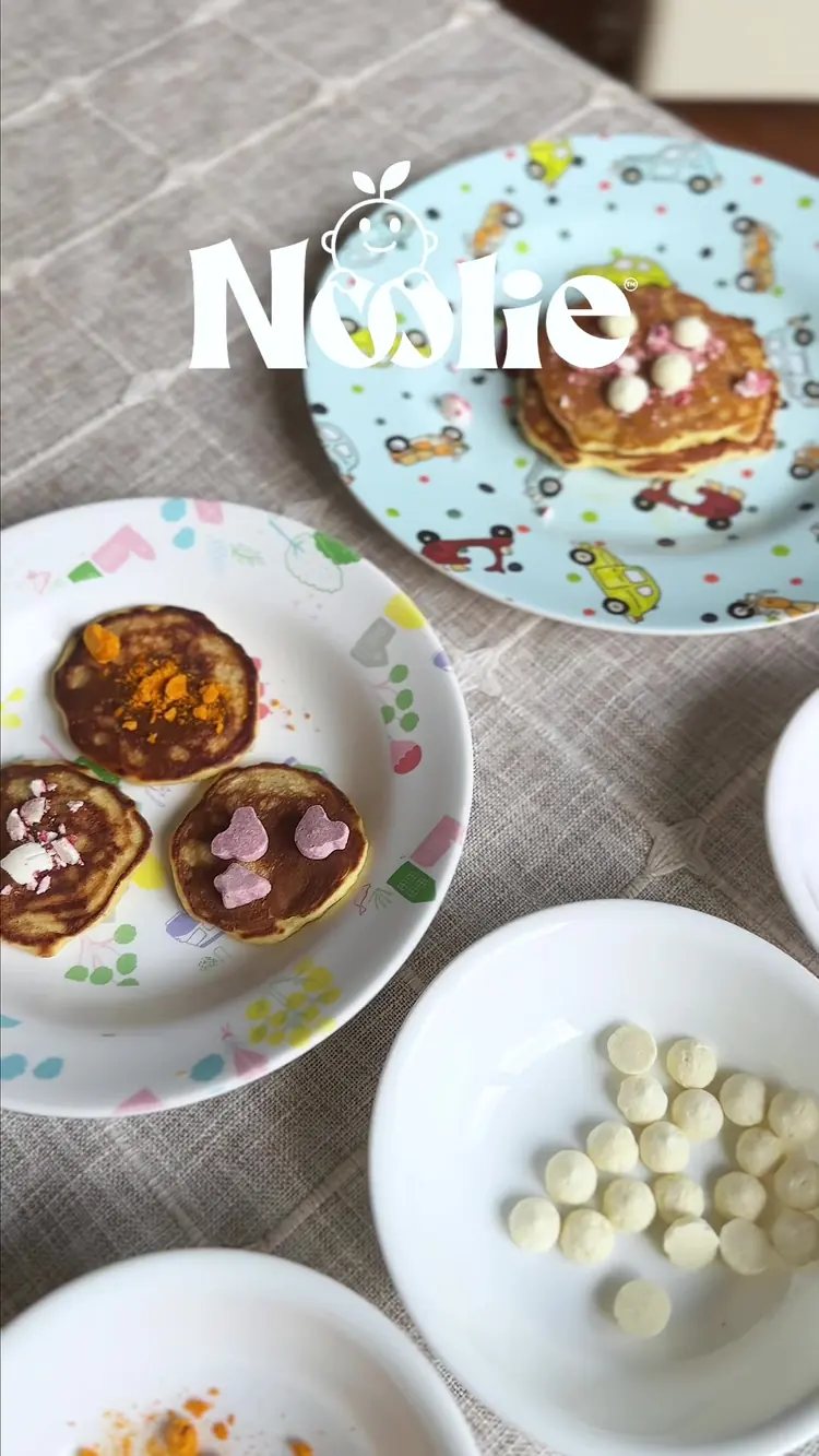 Noolie toppings and pancakes showing different kid-friendly food options